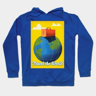 Travel the world retro travel poster. Hoodie